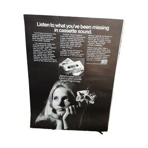 1972 Scotch 3M Cassette Tape Listen To What You Been Missing Original Print Ad